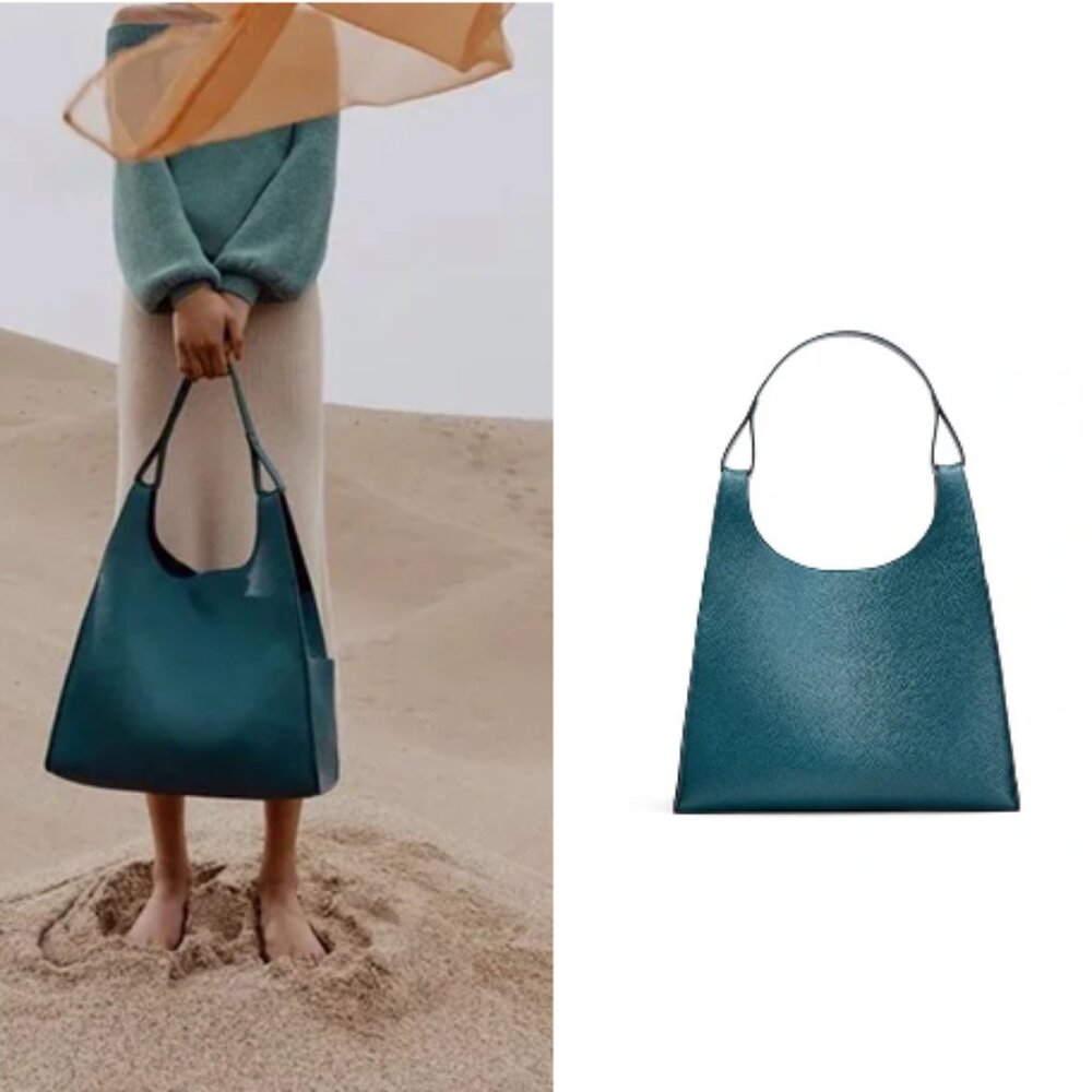 Cuyana Oversized Double Loop Bag in Deep Ocean
